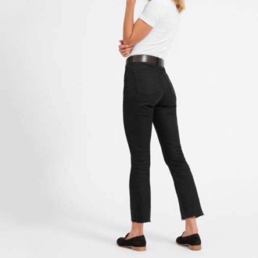 Everlane || Frayed Raw Hem High Rise Black Jeans